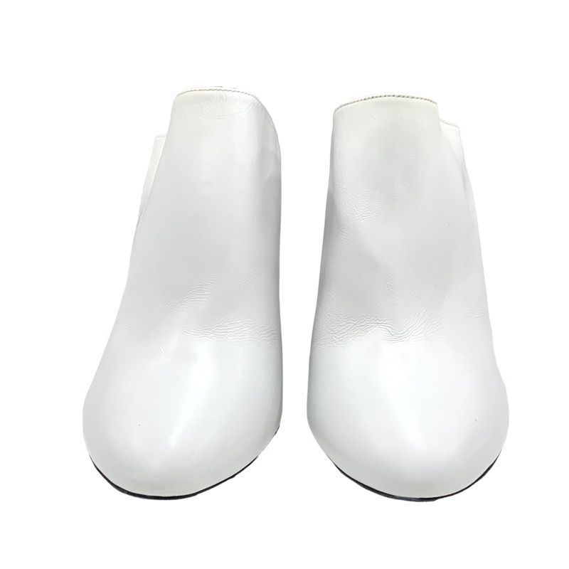 Louis Vuitton Sandals Shoes Leather White Black Mules LV Logo Heels