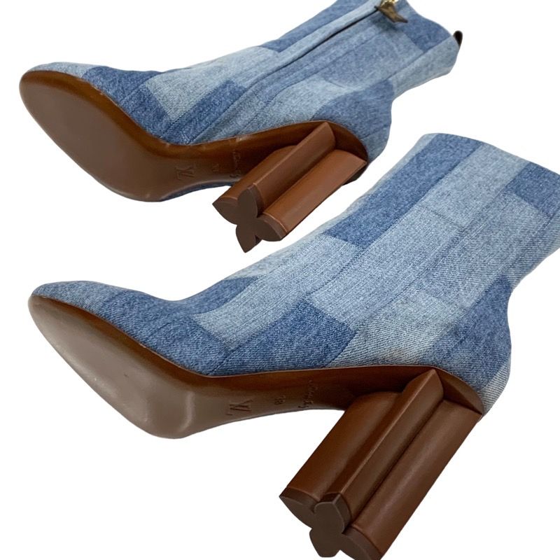 Unused Louis Vuitton Silhouette Line Boots Short Boots Ankle Boots Shoes Denim