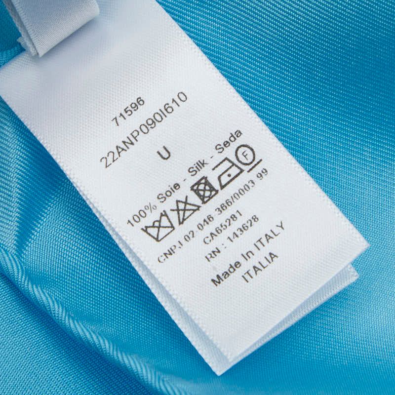 Dior Zebra Print Light Blue Purple Silk Ladies