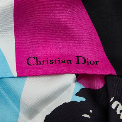 Dior Zebra Print Light Blue Purple Silk Ladies