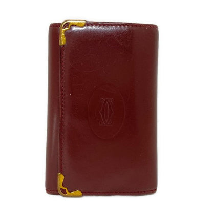 Cartier Key Case Mastline Bordeaux X Gold 6 Hooks Leather