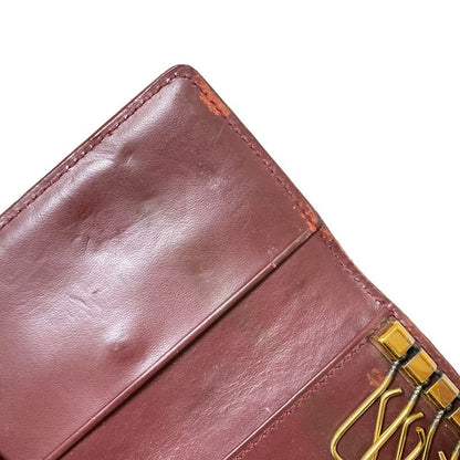 Cartier Key Case Mastline Bordeaux X Gold 6 Hooks Leather