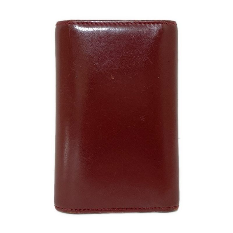 Cartier Key Case Mastline Bordeaux X Gold 6 Hooks Leather