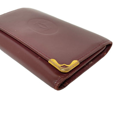 Cartier Key Case Mastline Bordeaux X Gold 6 Hooks Leather