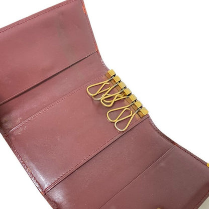 Cartier Key Case Mastline Bordeaux X Gold 6 Hooks Leather