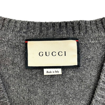 Gucci Cardigan With Horsebit Cashmere Gray