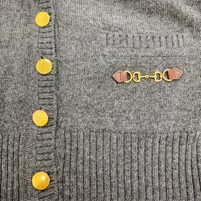 Gucci Cardigan With Horsebit Cashmere Gray