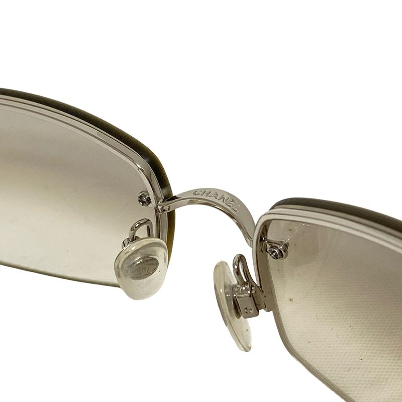 Chanel Sunglasses - 4093-b Gray X Silver X Clear Coco Mark Rhinestone