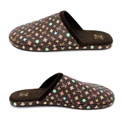 Louis Vuitton Palace Line Mule Slippers Room Shoes Monogram Craggy Mocha