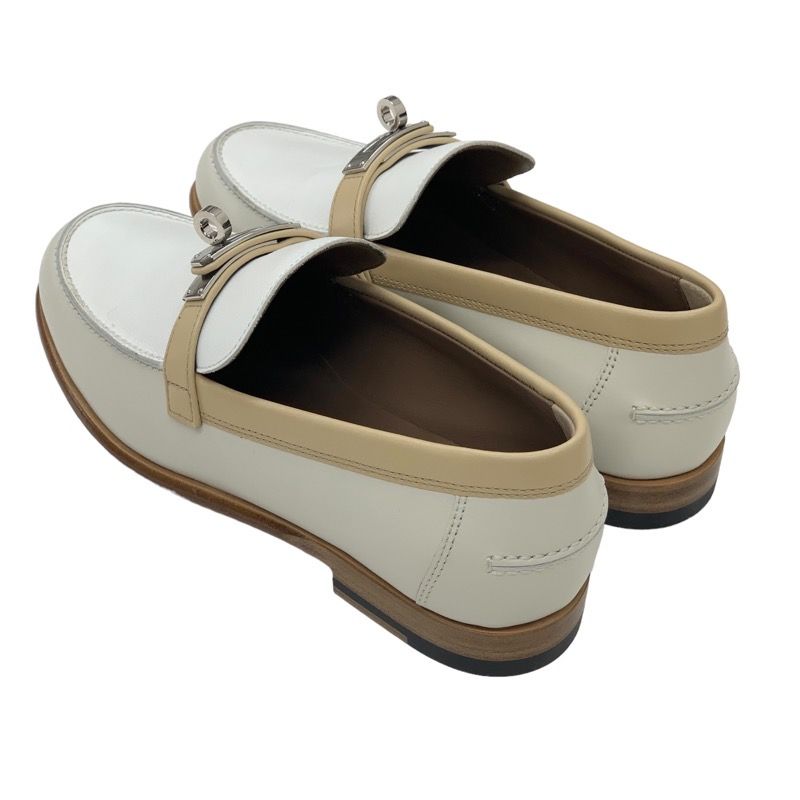 Unused Hermes D'estaing Loafers Leather Shoes Moccasins Flat Shoes Kelly