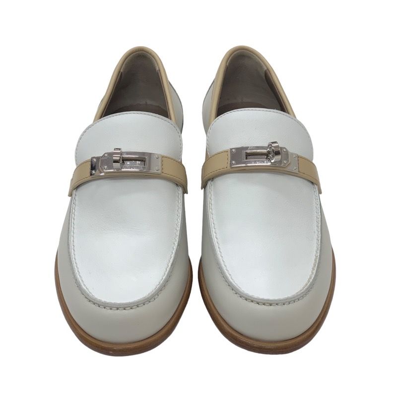 Unused Hermes D'estaing Loafers Leather Shoes Moccasins Flat Shoes Kelly