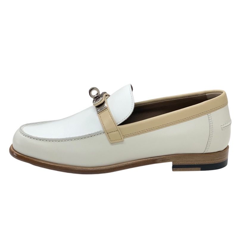 Unused Hermes D'estaing Loafers Leather Shoes Moccasins Flat Shoes Kelly