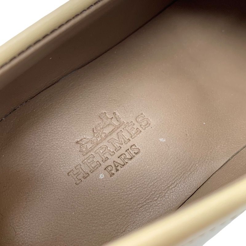 Unused Hermes D'estaing Loafers Leather Shoes Moccasins Flat Shoes Kelly