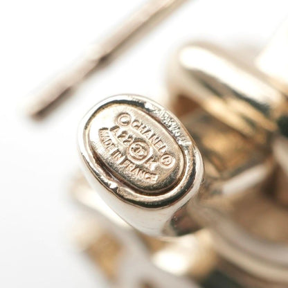 Chanel Earrings Chien Pangold White Cocomark Cube