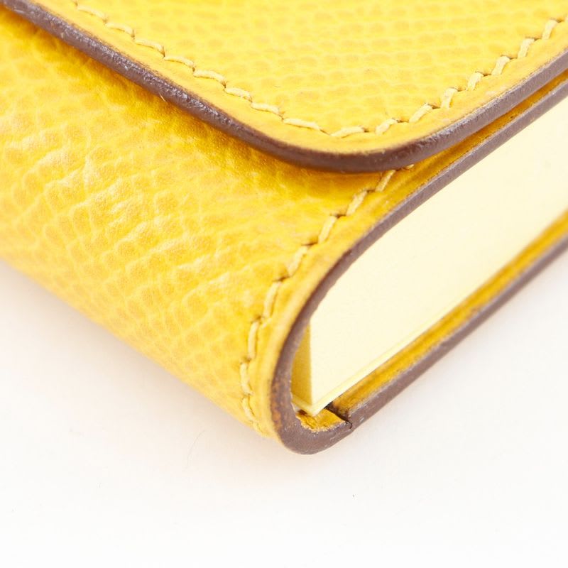 Hermes Post-it Case Sticky Note Leather Yellow