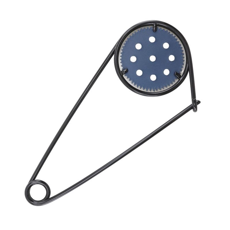 Loewe Mechanopin Bag Charm Metal Leather Black Blue