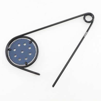 Loewe Mechanopin Bag Charm Metal Leather Black Blue