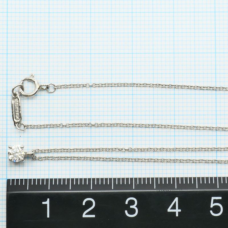 Tiffany & Co Solitaire Pt950 Platinum Necklace Diamond 0.24 CT VVS1