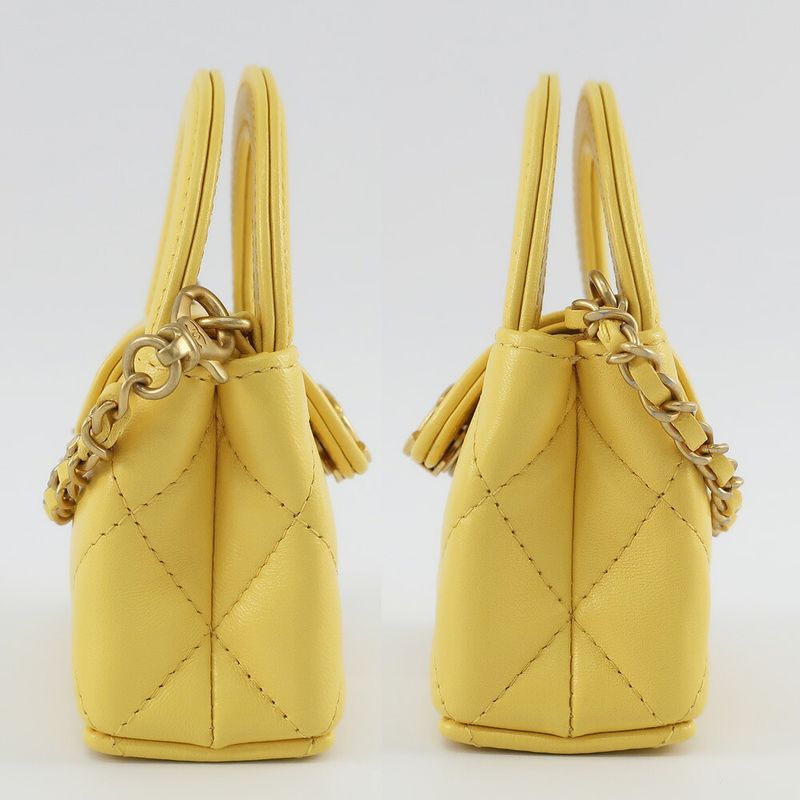 Chanel Bag Charm Yellow - Yellow Gold Hardware Lambskin Leather