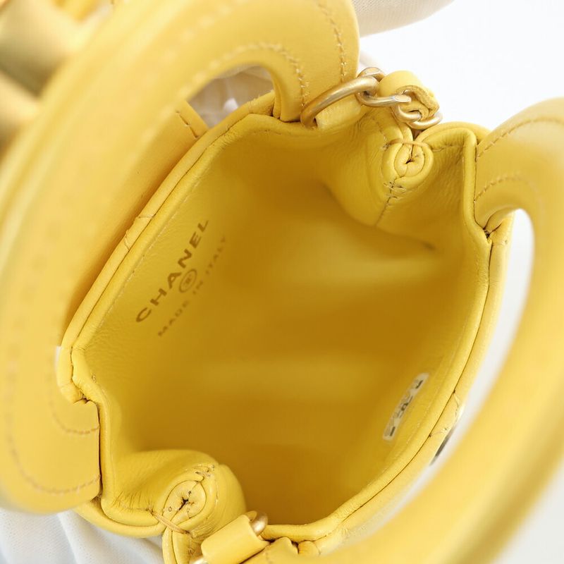 Chanel Bag Charm Yellow - Yellow Gold Hardware Lambskin Leather