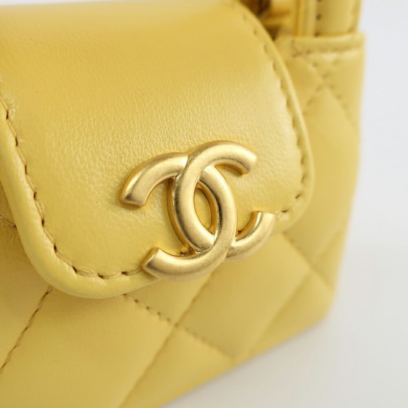 Chanel Bag Charm Yellow - Yellow Gold Hardware Lambskin Leather