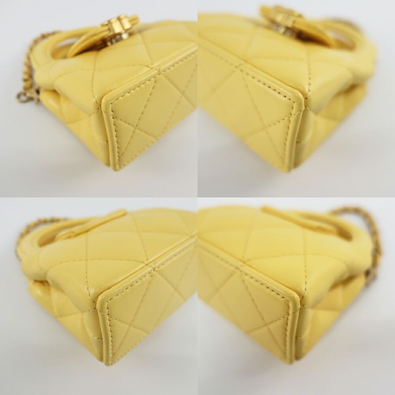 Chanel Bag Charm Yellow - Yellow Gold Hardware Lambskin Leather