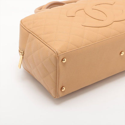 Chanel Handbag Caviar Leather Quilted Bowling Big CC Logo
