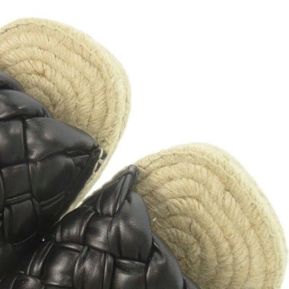 Bottega Veneta Jack Flat Sandal Leather 36 Black Espadrilles Intrecciato Ao3 •