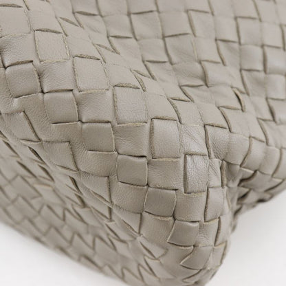 Bottega Veneta Bucket Shape Intrecciato Lambskin Gray Women's Shoulder Bag
