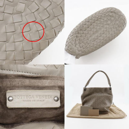 Bottega Veneta Bucket Shape Intrecciato Lambskin Gray Women's Shoulder Bag