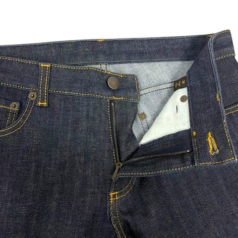 Louis Vuitton Denim Jeans Straight Leather Label Logo Embroidery 38 Blue Indigo