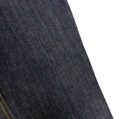 Louis Vuitton Denim Jeans Straight Leather Label Logo Embroidery 38 Blue Indigo
