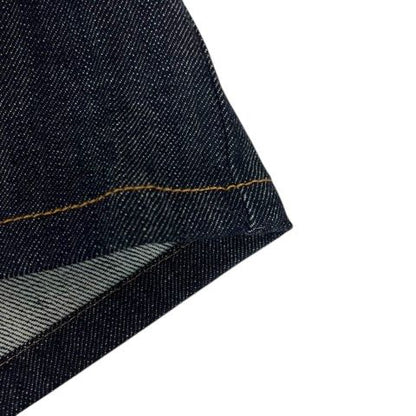 Louis Vuitton Denim Jeans Straight Leather Label Logo Embroidery 38 Blue Indigo