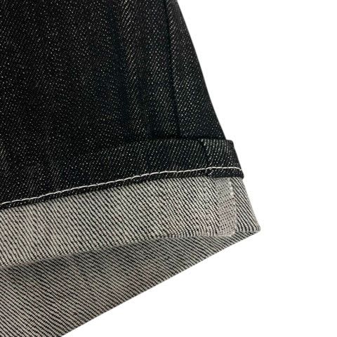 Louis Vuitton Denim Jeans Straight Leather Label Logo Embroidery 38 Black