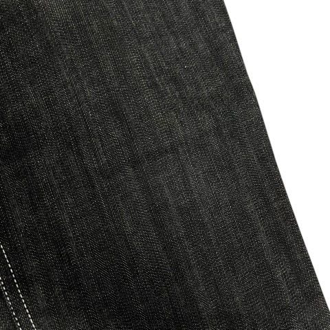 Louis Vuitton Denim Jeans Straight Leather Label Logo Embroidery 38 Black