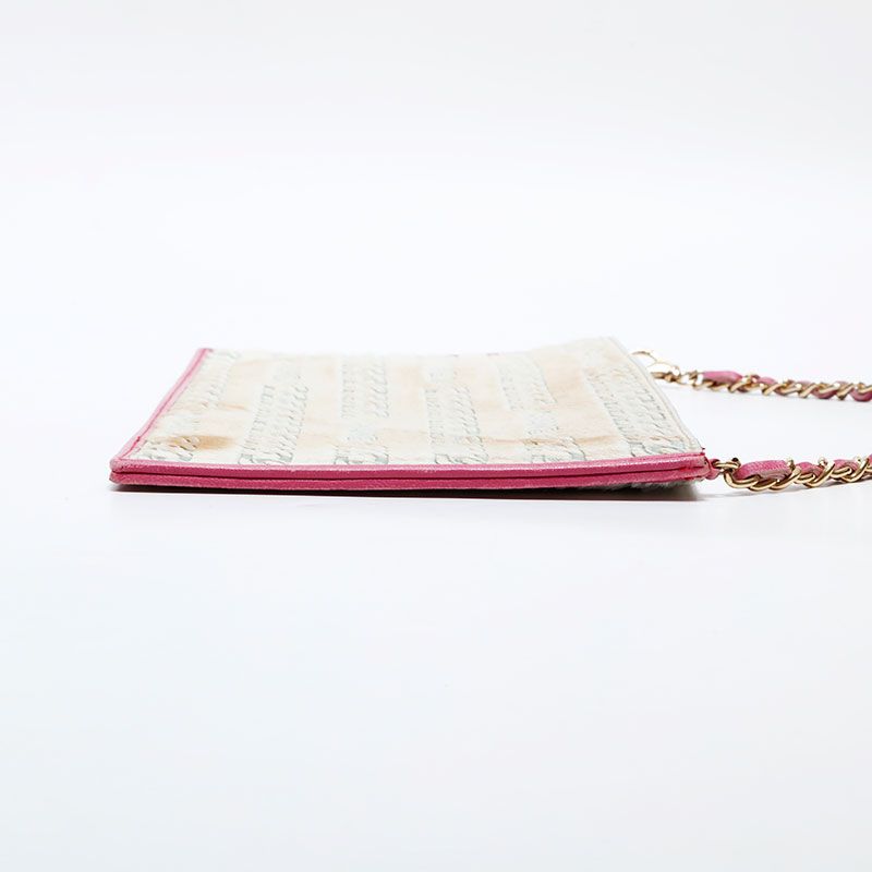Chanel Shoulder Bag Calf Hair Logo Chain