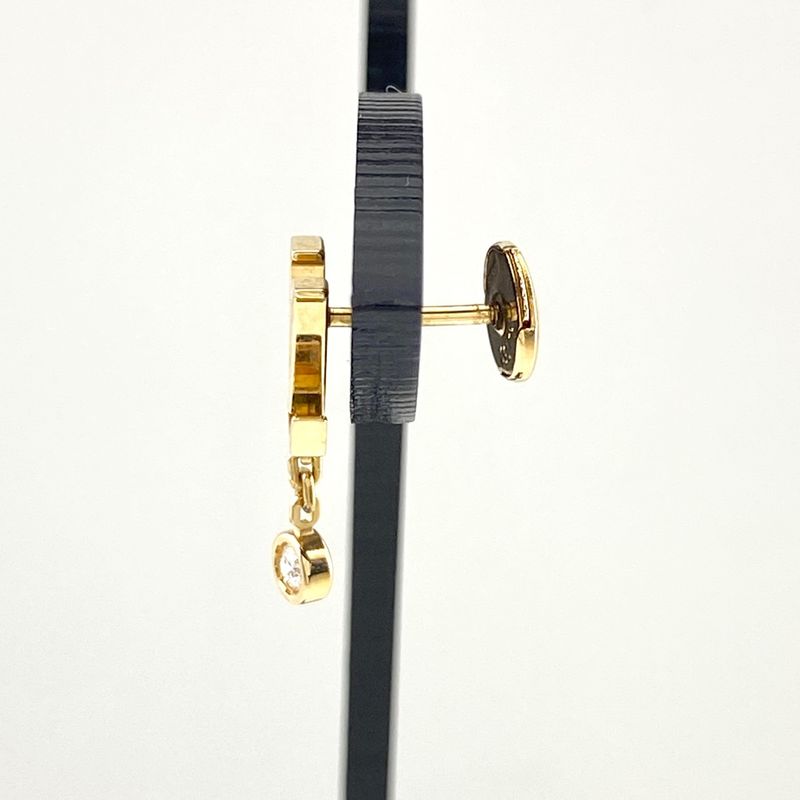 Louis Vuitton Diamond Design Earrings YG Yellow Gold One Ear Earrings 750