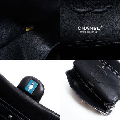 Chanel Shoulder Bag Icon Motif Satin Quilted Double Flap