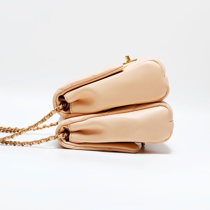 Chanel Shoulder Bag Lambskin Quilted Double Chain Twins