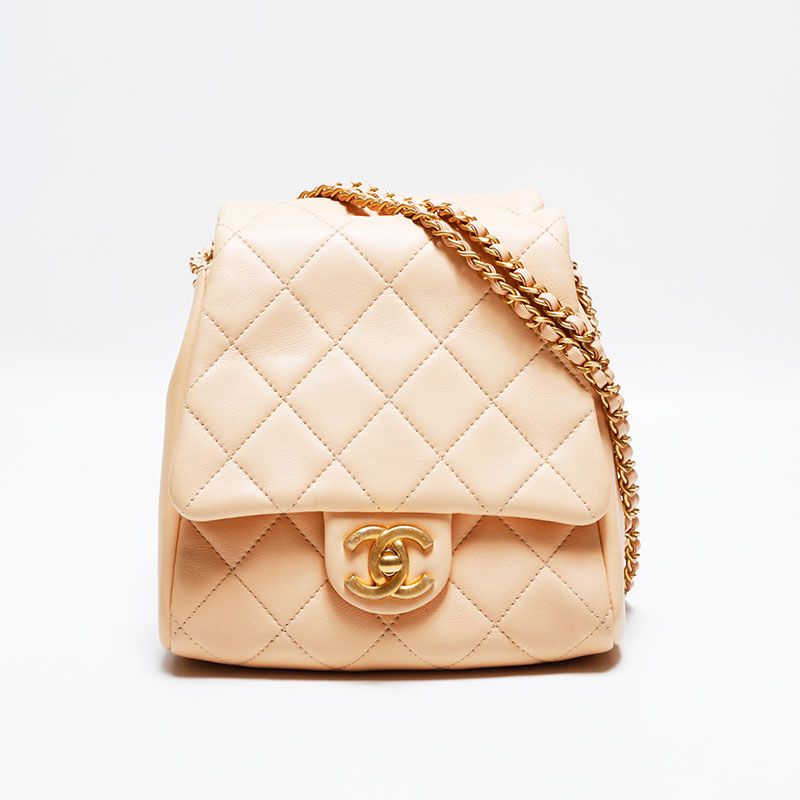 Chanel Shoulder Bag Lambskin Quilted Double Chain Twins