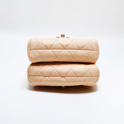 Chanel Shoulder Bag Lambskin Quilted Double Chain Twins