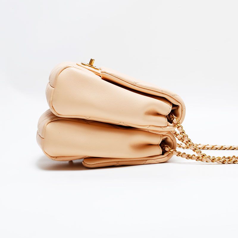 Chanel Shoulder Bag Lambskin Quilted Double Chain Twins