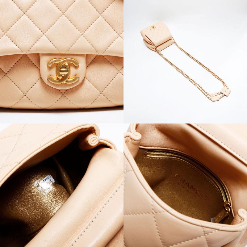 Chanel Shoulder Bag Lambskin Quilted Double Chain Twins