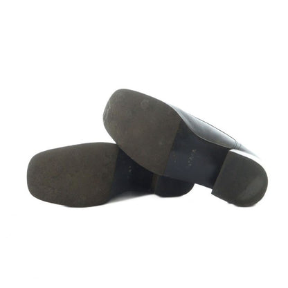 Prada Short Boots Square Toe Logo Leather 36 23cm (9.06in) Black • GY11 MQ • OH