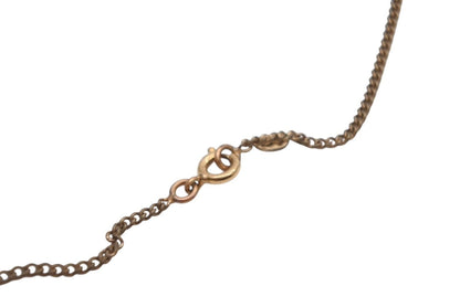 Chanel 05A CC Logo Squirrel Animal Necklace Glitter Gold Plated Yellow — view 7