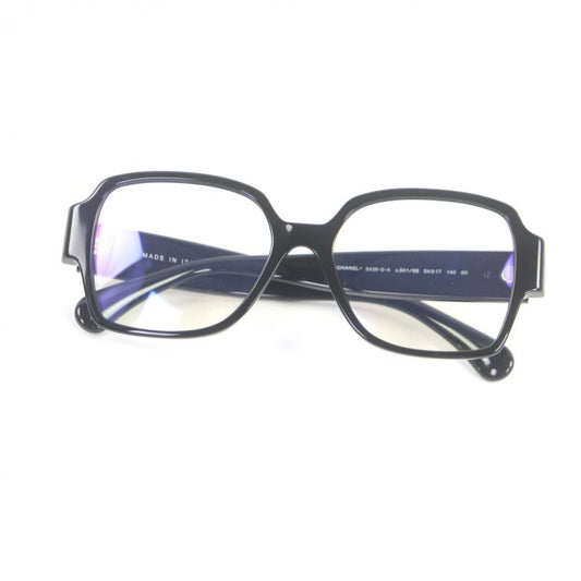 Chanel 3438-s-a Square Shape Blue Light Cut Glasses Coco Mark Heart Sunglasses