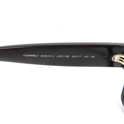 Chanel 3438-s-a Square Shape Blue Light Cut Glasses Coco Mark Heart Sunglasses