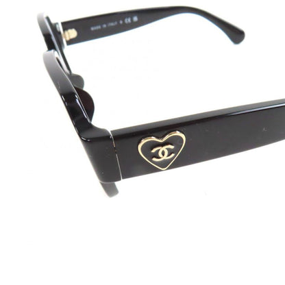 Chanel 3438-s-a Square Shape Blue Light Cut Glasses Coco Mark Heart Sunglasses