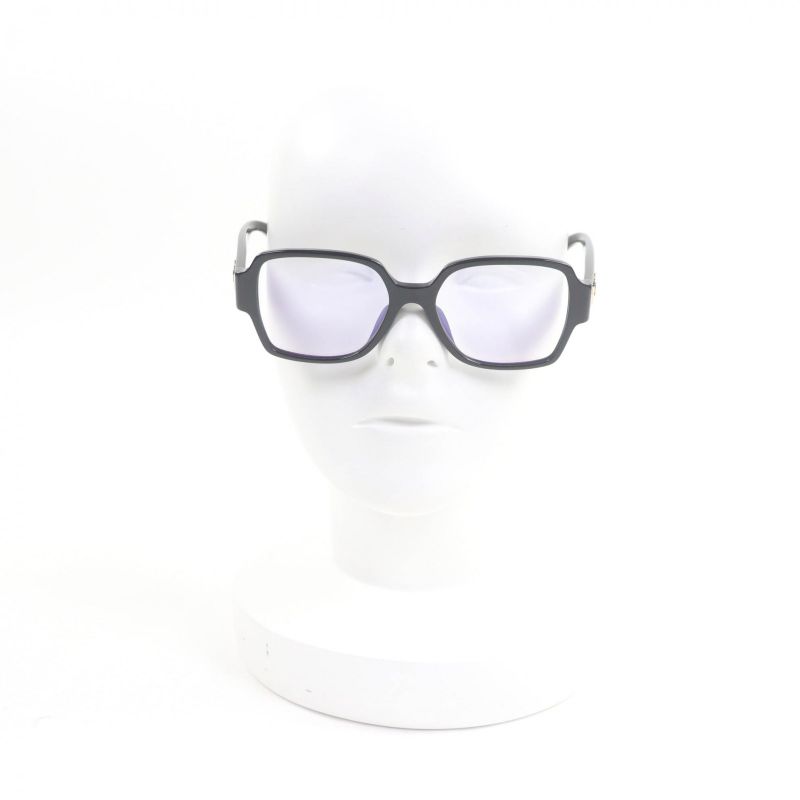 Chanel 3438-s-a Square Shape Blue Light Cut Glasses Coco Mark Heart Sunglasses