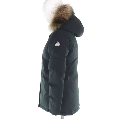 Pyrenex Bordeaux Fur Int'l Double Zip Down Jacket with Logo Patch Black 36